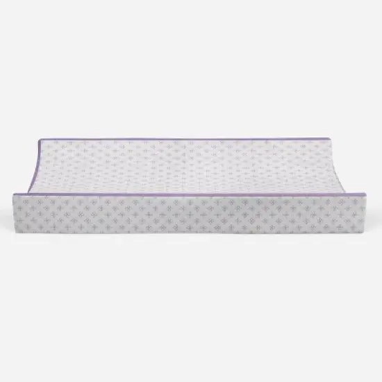 Bacati - Petals Quilted Muslin Changing Pad Cover Lilac image {4}