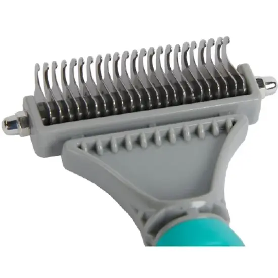 Groomer Essentials Double-Sided Deshedding Rake 12/23 Blades - Dog Brush for Shedding and Mat Removal, Ideal for Medium to Long Coats image {5}