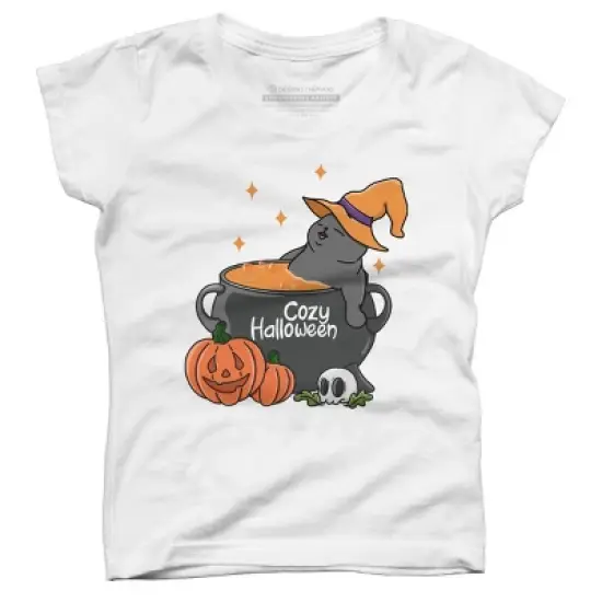 Girl's Design By Humans Cozy Halloween By kimprut T-Shirt image {10}