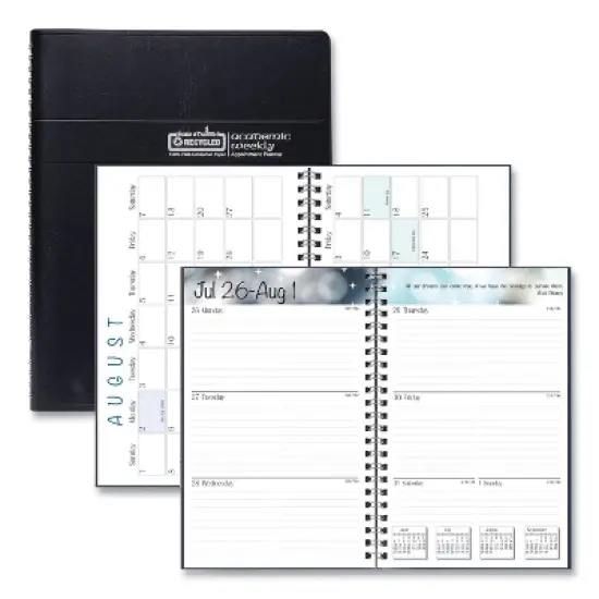 Recycled Academic Weekly/Monthly Appointment Planner, 8 x 5, Black Cover, 13-Month: Aug 2025 to Aug 2026 image {7}