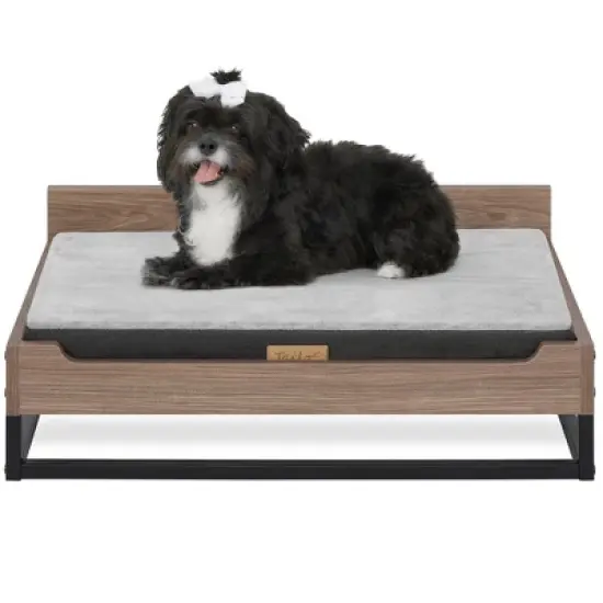 TailZzz Milo Wooden Pet Bed with Mattress  Small / Medium Dog Bed image {1}