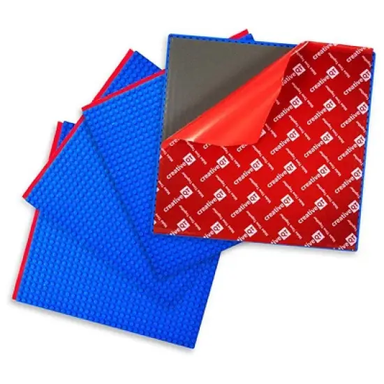 Creative QT MakerBase, 4 Pack, 10x10 Peel-and-Stick Toy Building Blocks Stackable Baseplates, Bases for Play Tables, Walls, and More, Compatible with All Major Brick Brands image {5}