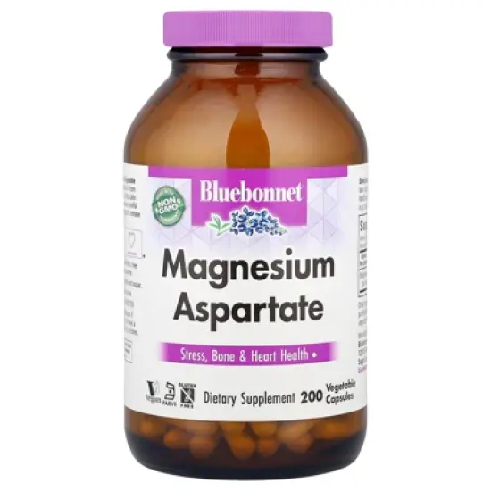 Bluebonnet Nutrition Magnesium Aspartate, 200 Vegetable Capsules (200 mg per Capsule) image {4}