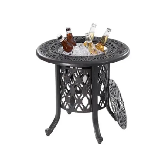 Akoasm Rustproof Aluminum 21 Inch Polypropylene Patio Coffee Table With Removable Ice Bucket image {8}