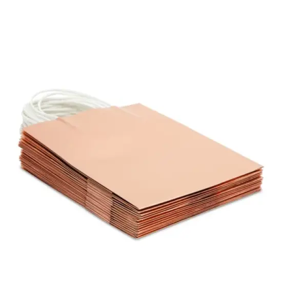 Sparkle and Bash 15-Pack Rose Gold Gift Bags, Metallic Party Favor Bags For Valentines Day, Birthday, Wedding, and Anniversary,8x10x4 in image {4}