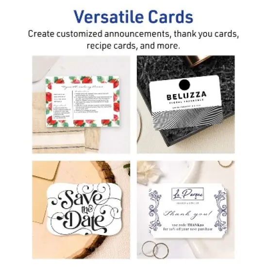 Avery Printable Cards with Rounded Corners, 4" x 6", Matte White, 20ct image {2}