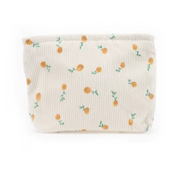 Unique Bargains Women Durable Floral Makeup Bag Beige 1 Pc image {3}