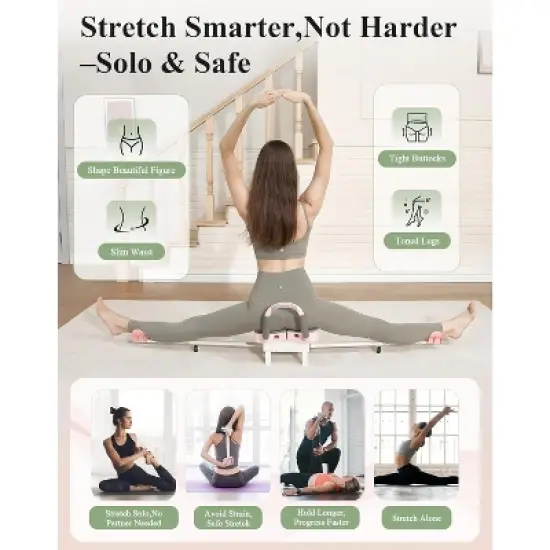 PAETA 2025 Updated 2-in-1 Leg Stretcher, Adjustable Splits Machine for Flexibility, Heavy Duty 330lbs Leg Stretcher Machine, Split Stretcher Machine image {7}