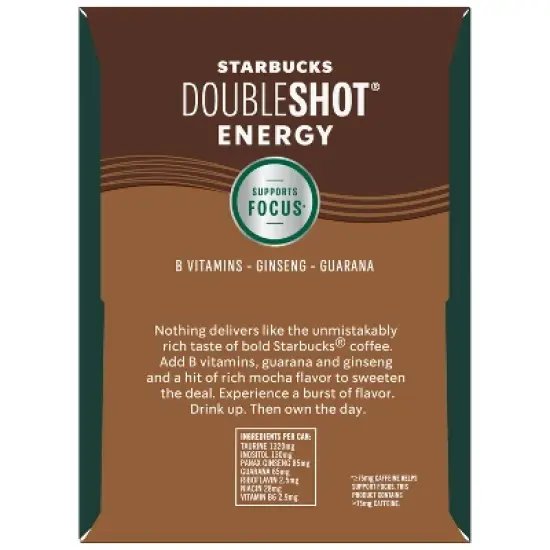 Starbucks Doubleshot Energy Mocha - 4pk/11 fl oz Cans image {4}