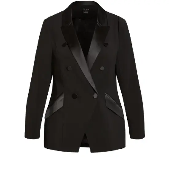 Women's Plus Size Tuxe Luxe Jacket - black | CITY CHIC image {2}