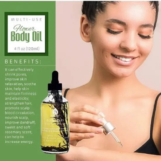 Pursonic Rosemary Flower Multi Use Body Oils 4 Oz image {2}