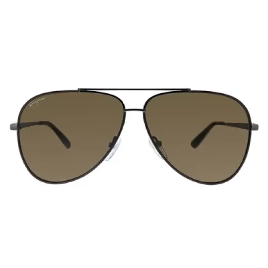 Salvatore Ferragamo SF 131S 067 Unisex Aviator Sunglasses Gunmetal 60mm image {1}
