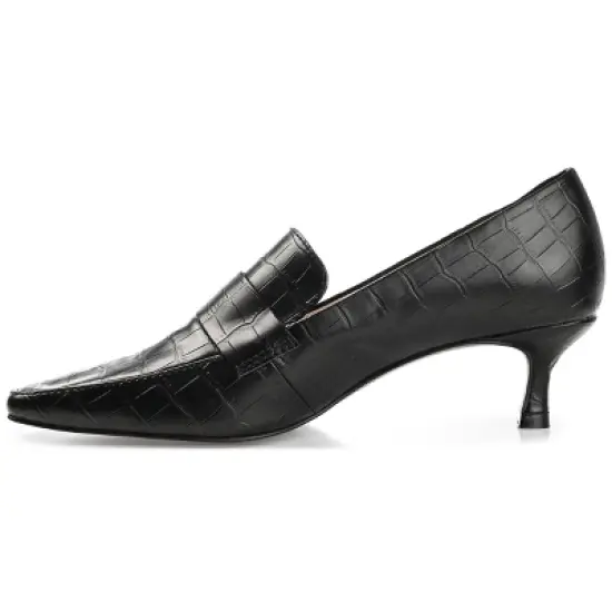 Journee Collection Womens Celina Kitten Heel Loafer Square Toe Pumps image {1}