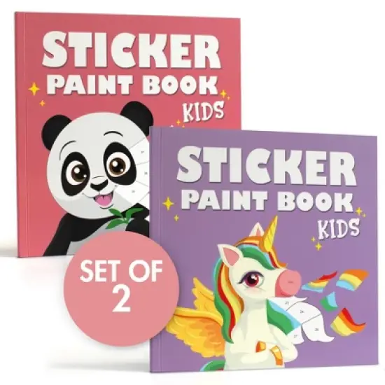 Fun Paint & Sticker Books for Kids (Set of 2) &ndash; Engaging Activity with Shapes & Numbers for Ages 4&ndash;8 &ndash; Great for Home or Travel image {9}