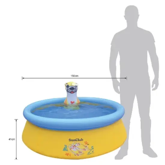 JLeisure Sun Club 12010 5 Foot x 16.5 Inch 1 to 2 Person Capacity 3D Kids Outdoor Above Ground Inflatable Kiddie Swimming Pool, Blue image {4}