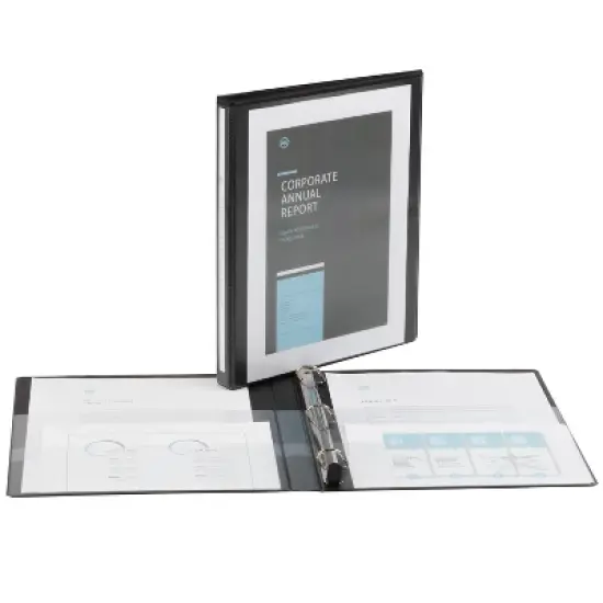 Avery Heavy-Duty View 3 Ring Binders, 0.5" One Touch Slant Rings, 4 Black Binders (79708) image {2}