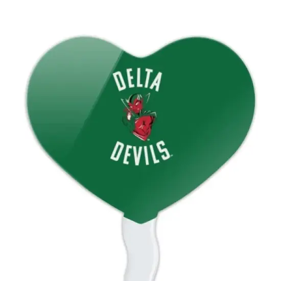 Mississippi Valley State University Delta Devils Logo Heart Love Cupcake Picks Toppers Decoration Set of 6 image {1}