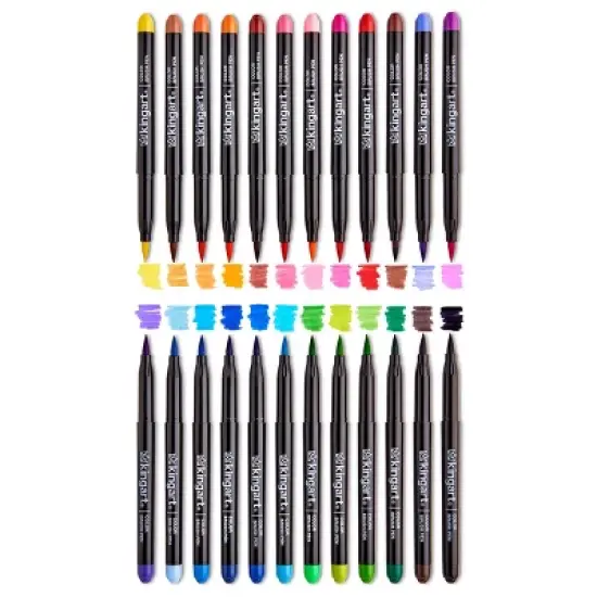 KINGART PRO Coloring Brush Pens 24 Colors image {1}