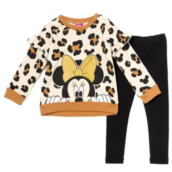 Disney Minnie Mouse Baby Girls Pullover Fleece Sweatshirt and Leggings Outfit Set Infant to Toddler image {11}