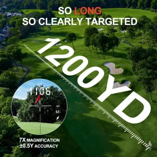 NAYSAYE Golf Rangefinder 1200 Yards 7X Magnification Distance Measuring Device Golf Accessories for Men Golfer, White image {3}