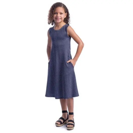 24seven Comfort Apparel Girls Polka Dot Sleeveless With Pockets Short Dress image {1}
