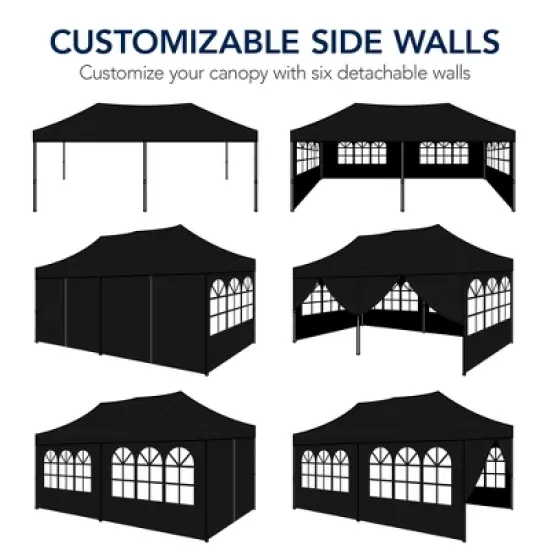 Best Choice Products 10x20ft Party Tent Pop Up Canopy Easy Setup w/ 1-Button Setup, Wheeled Case, 4 Weight Bags image {5}