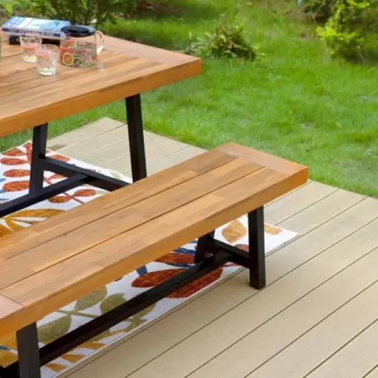 2pc Acacia Wood Patio Set with Bench - Captiva Designs image {5}