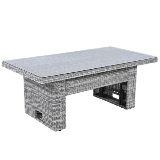 FIONECA Outdoor Patio Rattan Furniture Set with Adjustable Table, Recliners & Ottomans &uml;C Beige, Perfect for Backyard, Lawn, or Pool image {13}