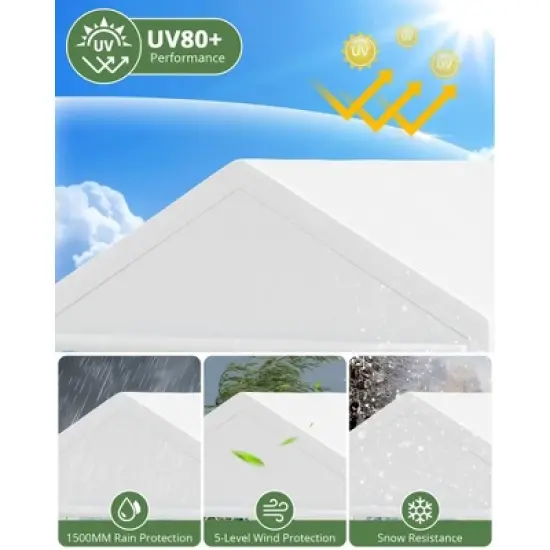 Heavy Duty Party Tent - Commercial Canopy with Removable Sidewalls & Church Windows, for Weddings, Banquets & BBQ Events image {2}