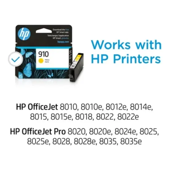 HP 910 Yellow Original Ink Cartridge, ~315 pages, 3YL60AN#140 image {2}