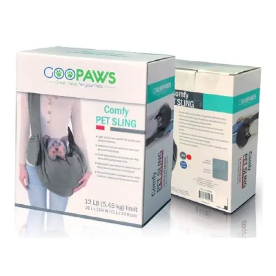 XJESPET & GOOPAWS: Comfy Pet Sling Bag - Grey - Carry Small Dogs image {5}