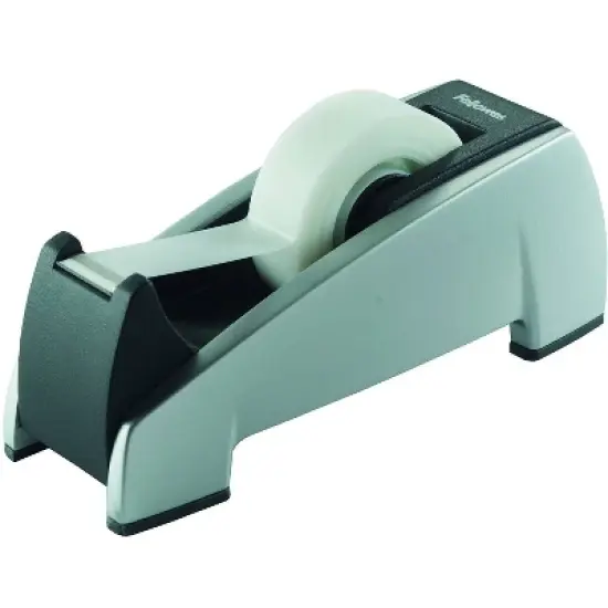 Fellowes Office Suites Desktop Tape Dispenser 1" Core Plastic Heavy Base Black/Silver 8032701 image {2}