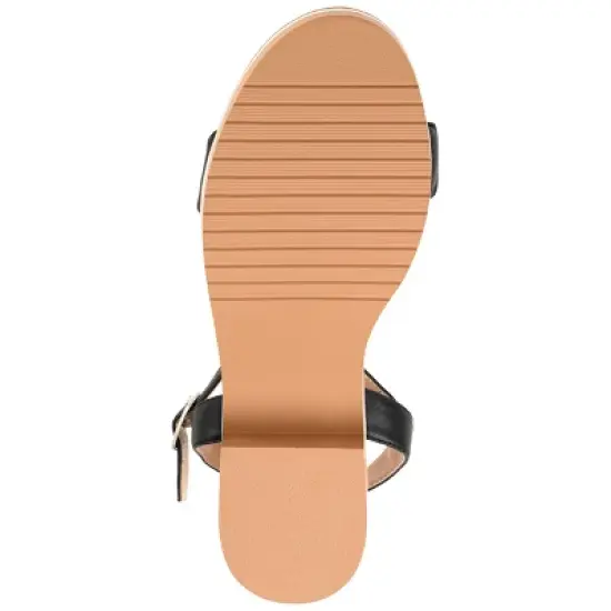Journee Collection Womens Dexxla Buckle Ankle Strap Low Platform Sandals Black 9 image {4}