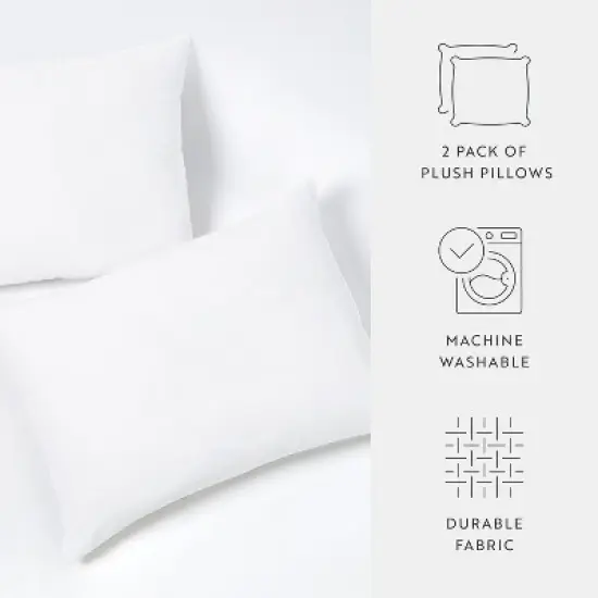 2-Pack Plush Bed Pillows Set - Soft Cover & Fill, Hypoallergenic, Gentle Support, King & Standard/Queen - Becky Cameron image {3}