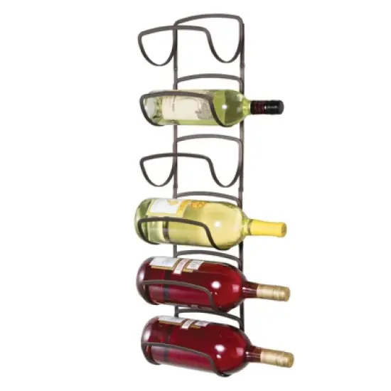 mDesign Modern Decorative Metal Wine Bottle Storage Organizer Rack image {8}