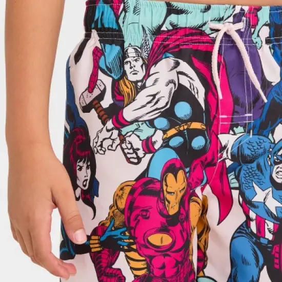 Boys' Marvel Fictitious Character Swim Shorts - White/Blue/Orange image {1}