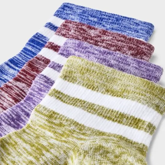 Men's Striped Marled Varsity Ankle Socks 4pk - Original Use&trade; 6-12 image {1}