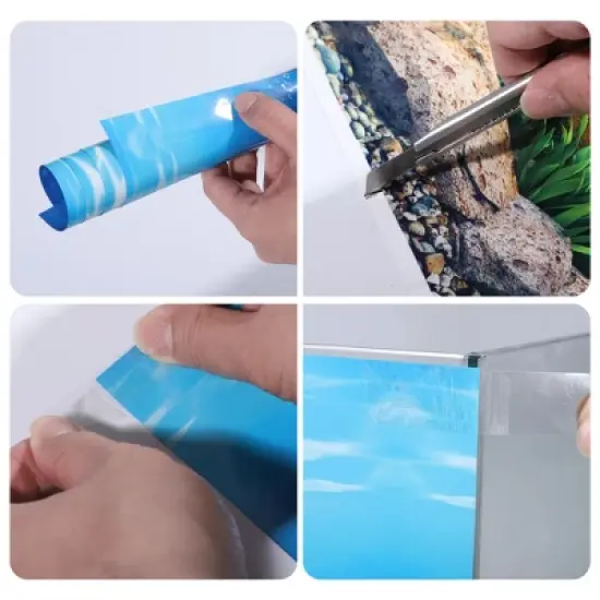 Unique Bargains Double-sided Aquarium Fish Tank Background Poster 1 Pc image {4}