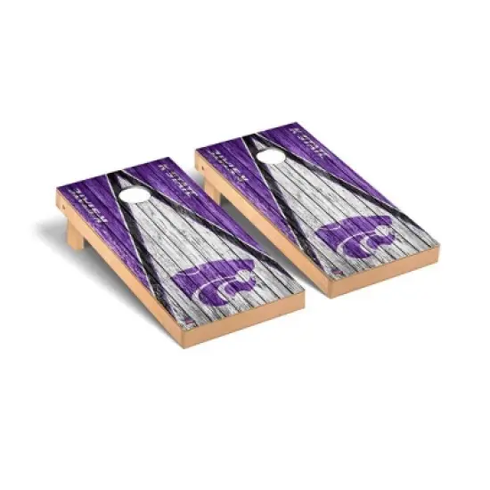 NCAA Kansas State Wildcats Premium Cornhole Board Triangle Weathered Version image {1}