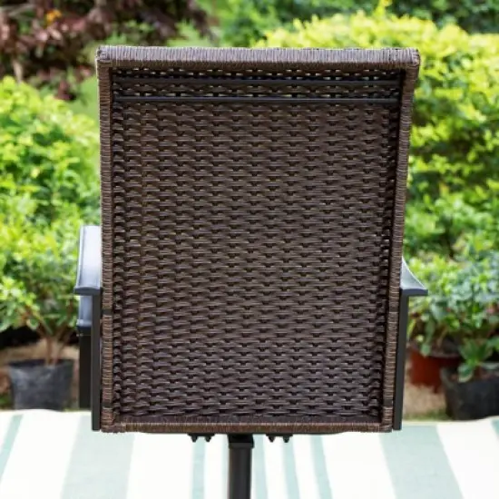 5pc Patio Dining Set with 360 Swivel Chairs & Square Net-Shaped Steel Tabletop - Captiva Designs image {4}