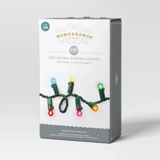 100ct LED Mini Sphere Christmas Orb and Globe String Lights with Green Wire - Wondershop&trade; image {4}