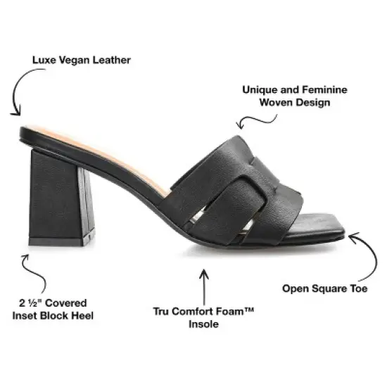 Journee Collection Womens Renatta Tru Comfort Foam Open Square Toe Block Heel Sandals image {7}