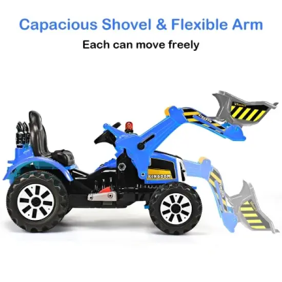 Kids Ride On Excavator Truck 12V Battery Powered Front Loader Digger image {4}