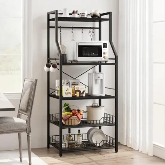 Kitchen Bakers Rack Microwave Oven Stand with 2 Large image {5}