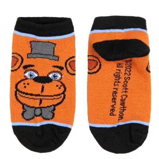Five Nights at Freddy's Kids Character Designs No-Shoe Ankle Socks 4 Pairs, 10-4 Multicoloured image {5}