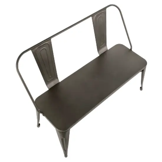 Oregon Industrial Metal Dining Entryway Bench- LumiSource image {5}