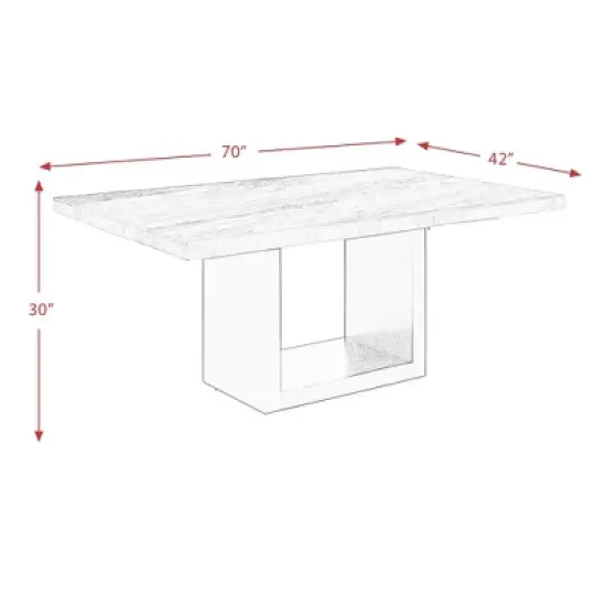 5pc Willow Marble Dining Set White/Blue - Picket House Furnishings image {18}