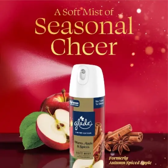 Glade Compressed Gas Air Freshener Aerosol - Warm Apple & Spices - 8oz image {4}