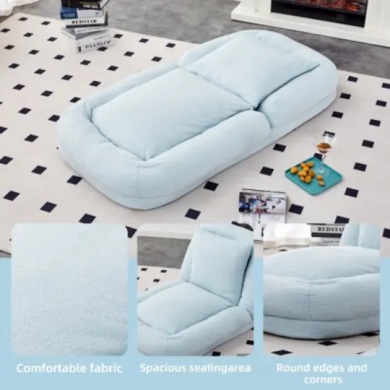 Folding Sofa Chair with 5 Adjustable Positions Plush Floor Lounge Chair for Gaming, Meditation, and Relaxation image {8}