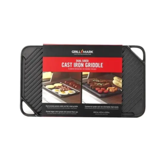 Grill Mark Cast Iron Griddle 16.75 in. L X 9.5 in. W 1 pk image {1}